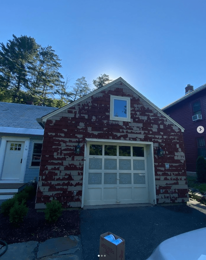 Garage With Worn Down Paint